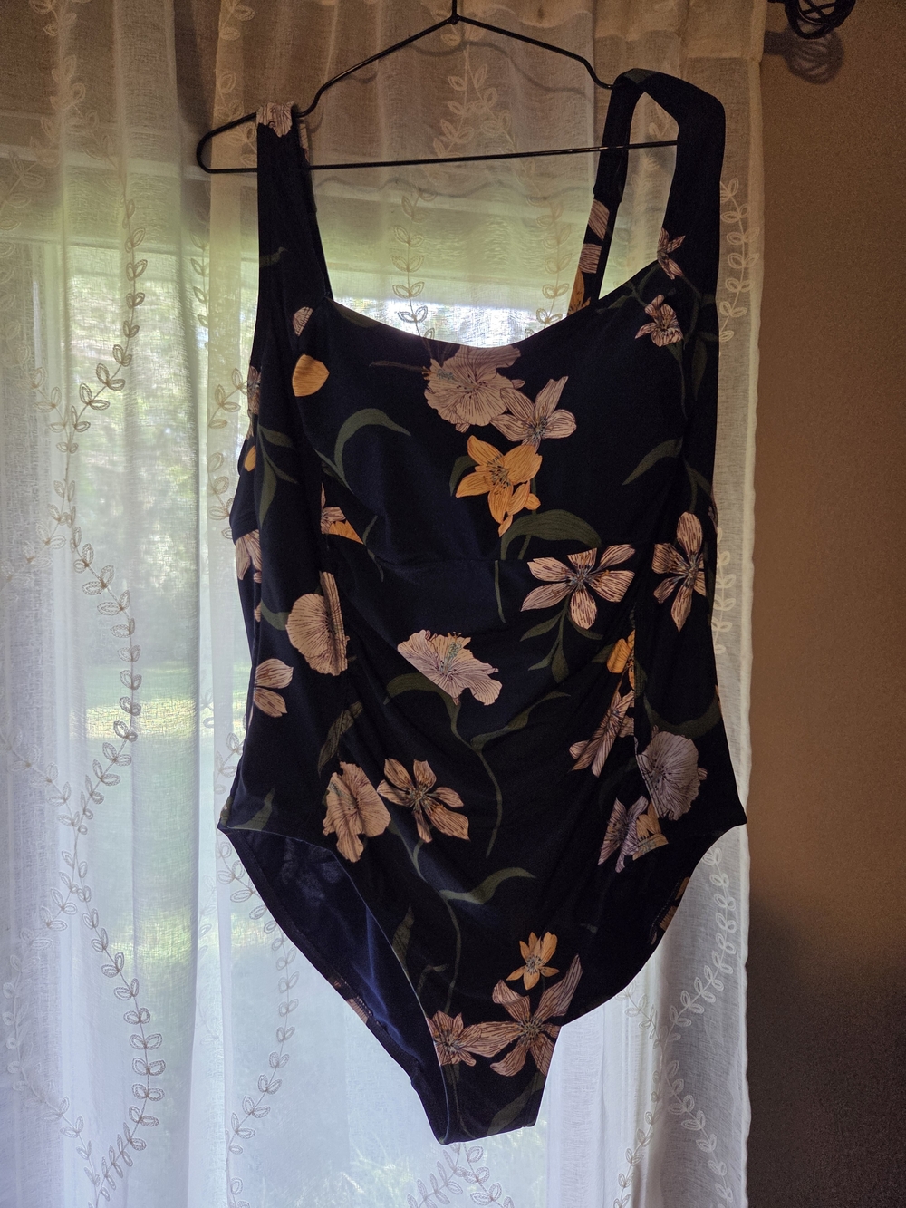 Shade & Shore Navy Floral One-Piece Swimsuit